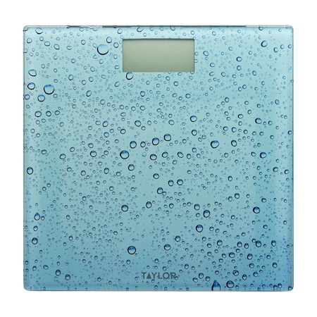 Taylor Digital Glass Waterdrop Bathroom Scale, 400-Lb. Capacity 755841034WD